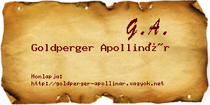 Goldperger Apollinár névjegykártya